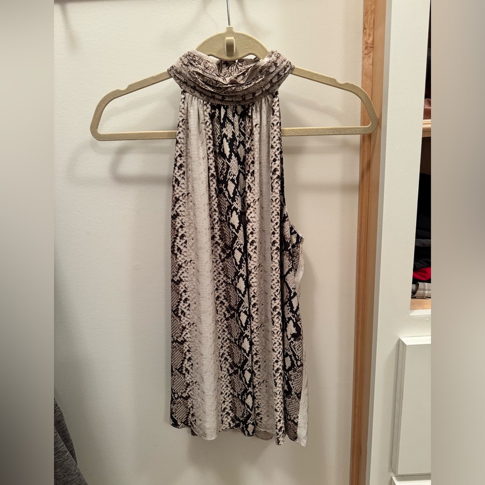 Joie Sleeveless Halter Neck Snakeskin Print Top EUC!! - Picture 2 of 9